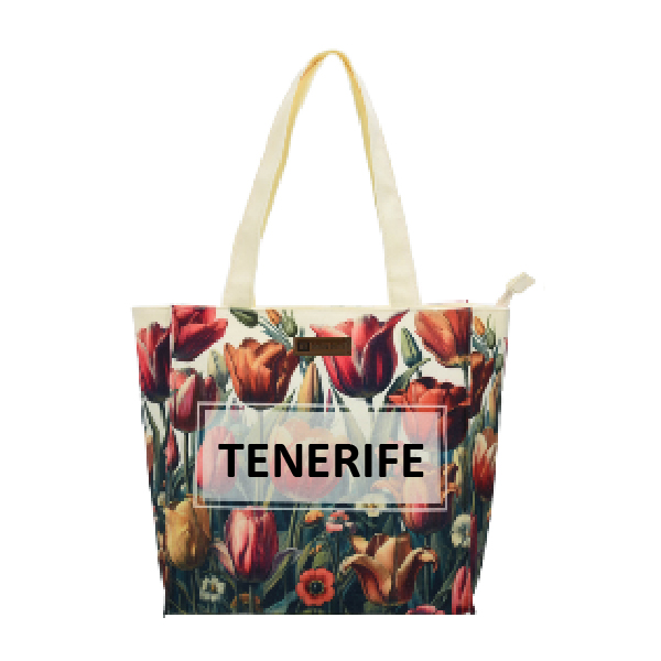 Bolso 25 x 25 Flowers Tenerife Beige/Multicolor