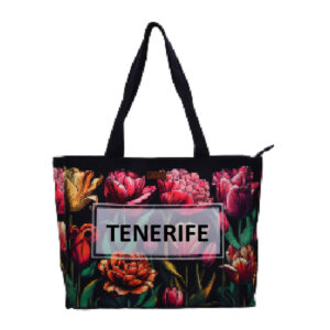 Bolso 38 x 30 Flowers Tenerife Negro/Multicolor