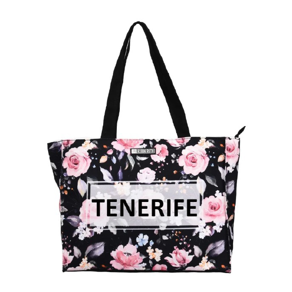 Bolso 38 x 30 Flowers Tenerife Negro