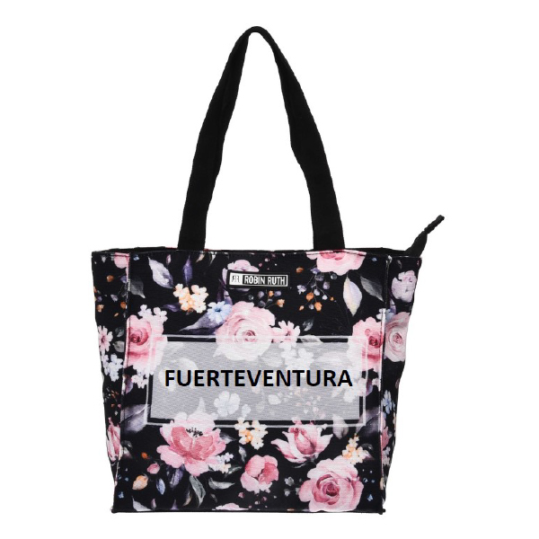 Bolso 25 x 25 Flowers Fuerteventura Negro