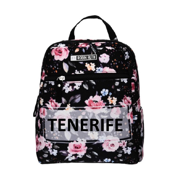 Mochila Pequeña Flowers Tenerife Negra