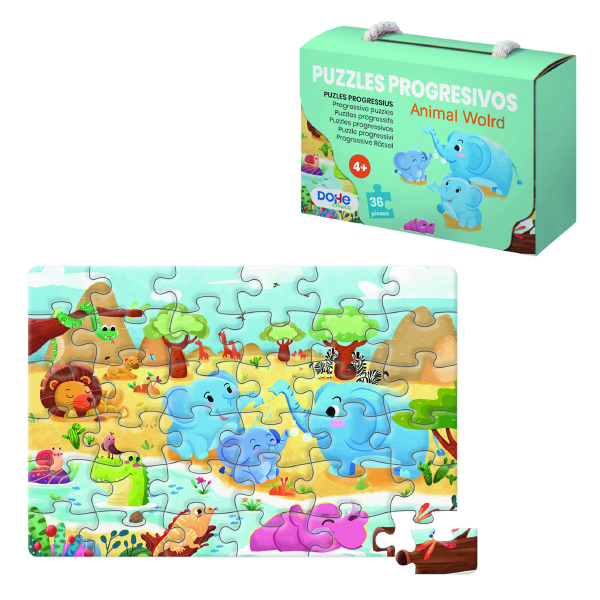 Minipuzzle Animal World 36 Piezas Niños +4 Años