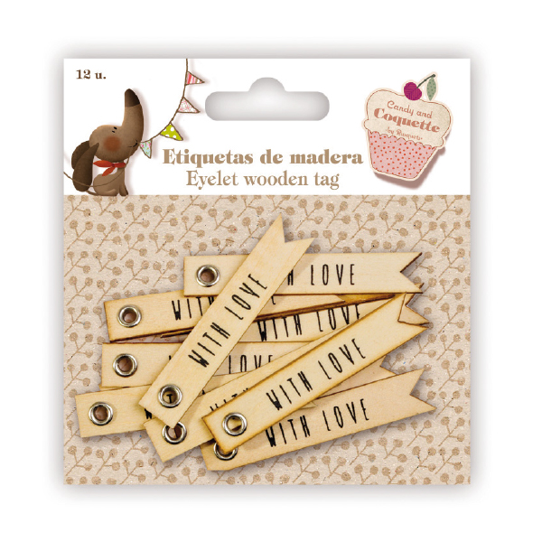 Etiquetas de Madera "With Love"