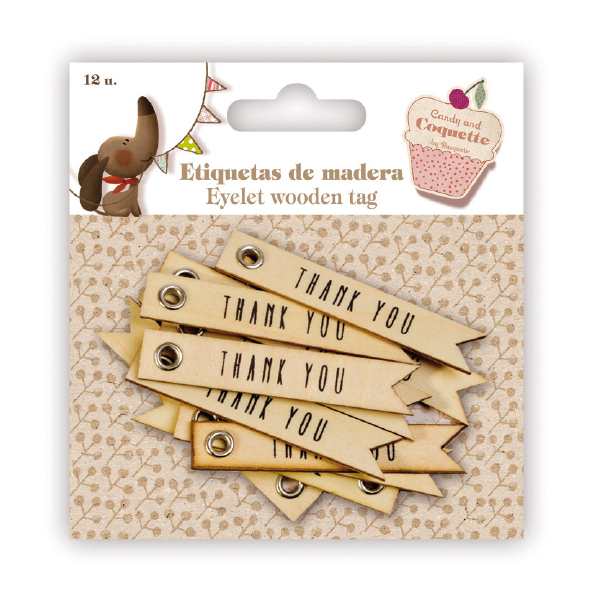 Etiquetas de Madera "Thank You"