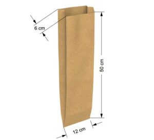 Bolsa Pan Kraft Tamaño "2 Barra" 12+6x50 cm
